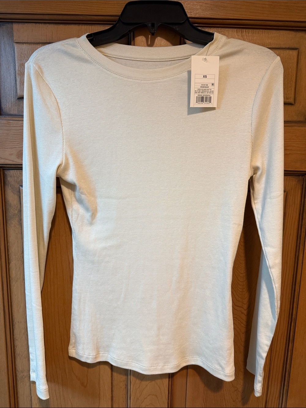 a new day Cream Ribbed Crewneck Top